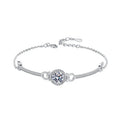 XRZ009 Luxury 925 Sterling Silver Designer Fine Jewelry 1Ct Round Brilliant Cut Moissanite Charm Bracelet Bangles for Women