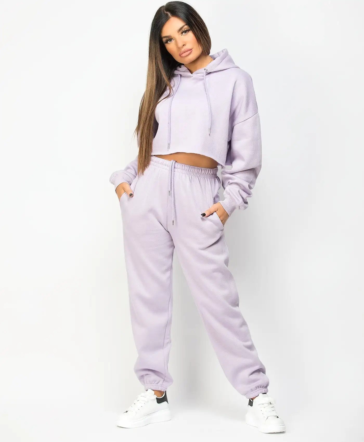 One Stop Custom Oversized Fit Two Piece Hoodie Sweatpants Sets Women Solid Color Sports Tracksuits Sets Jogger Sets Sweatsuits