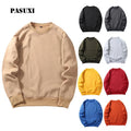 PASUXI Wholesale Men's Oversized Sweatshirt Anti-Wrinkle Winter Streetwear Long Sleeve Crew Neck Solid Color Casual Pullover