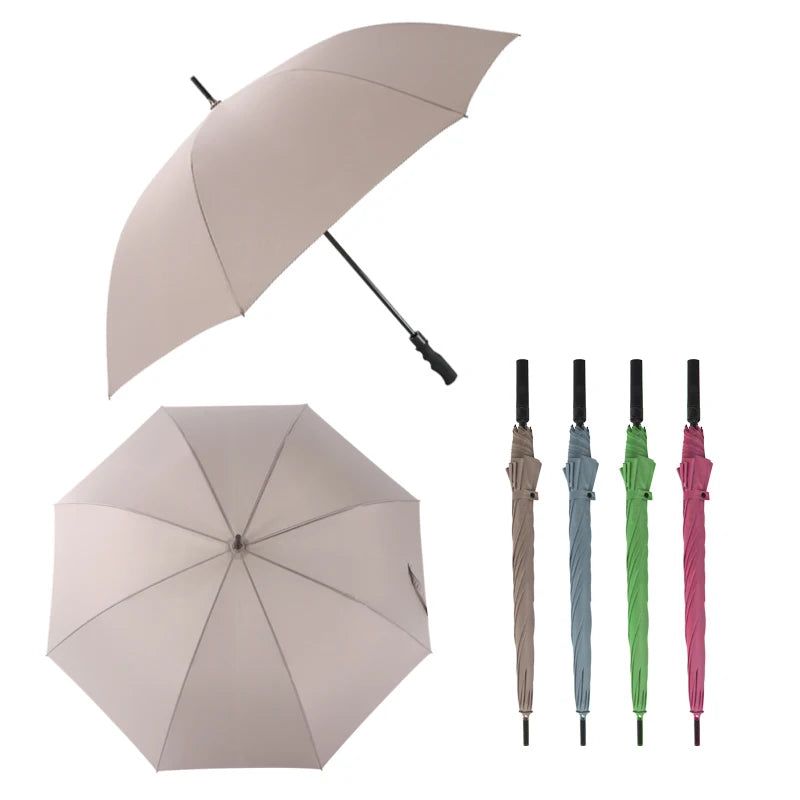 Fast Delivery Custom Wholesale 8k Solid Color Straight Umbrella Travel Manual Umbrella Golf Umbrella