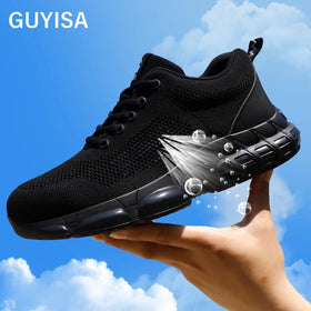 GUYISA Men's Anti-Puncture Safety Shoes New Style Fly Woven Fabric Upper Functional Sports Shoes for All Season