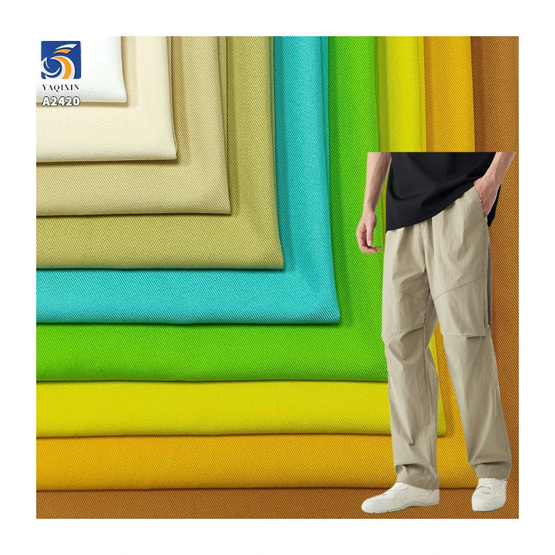 A2420 220g/mÂ² 70% Cotton 30% Nylon Double-Sided Twill Fabric Windbreaker Jacket Wear-Resistant Crisp Twill Cotton Fabric
