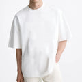 Men's t Shirt 100% Cotton Custom logo Design Luxury Quality Rib O-neck Oversize Drop Shoulder Streetwear Blank T-shirt for Men