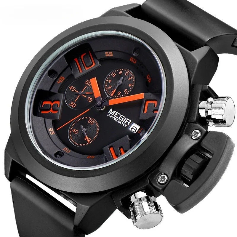 Fenyi Wholesale Hot Selling Trendy Brand Fashion Multi-functional Sports Waterproof Calendar Silicone Alloy Quartz Watch for Men
