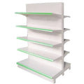Customizable Double-Sided Gondola Shelving Factory Direct Metallic Supermarket Rack for Groceries Various Sizes Colors Available