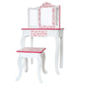 COMMIKI Wooden Children's Mansa Dresser Girl Makeup Table Play Every Home Makeup Care Hair Set Toys