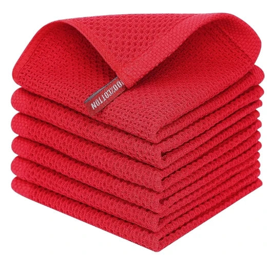 2024 25*25 CM Highly Absorbent Luxury Waffle Kitchen Dish Towel Hanging Blank Hand Towel Home Spa Hotel Use