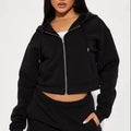 Custom Arrival Cheap Stylish Custom Printed Women Crop Sport Hooded Sweatshirt Suit Two Piece Set Women Clothing Manufacturers