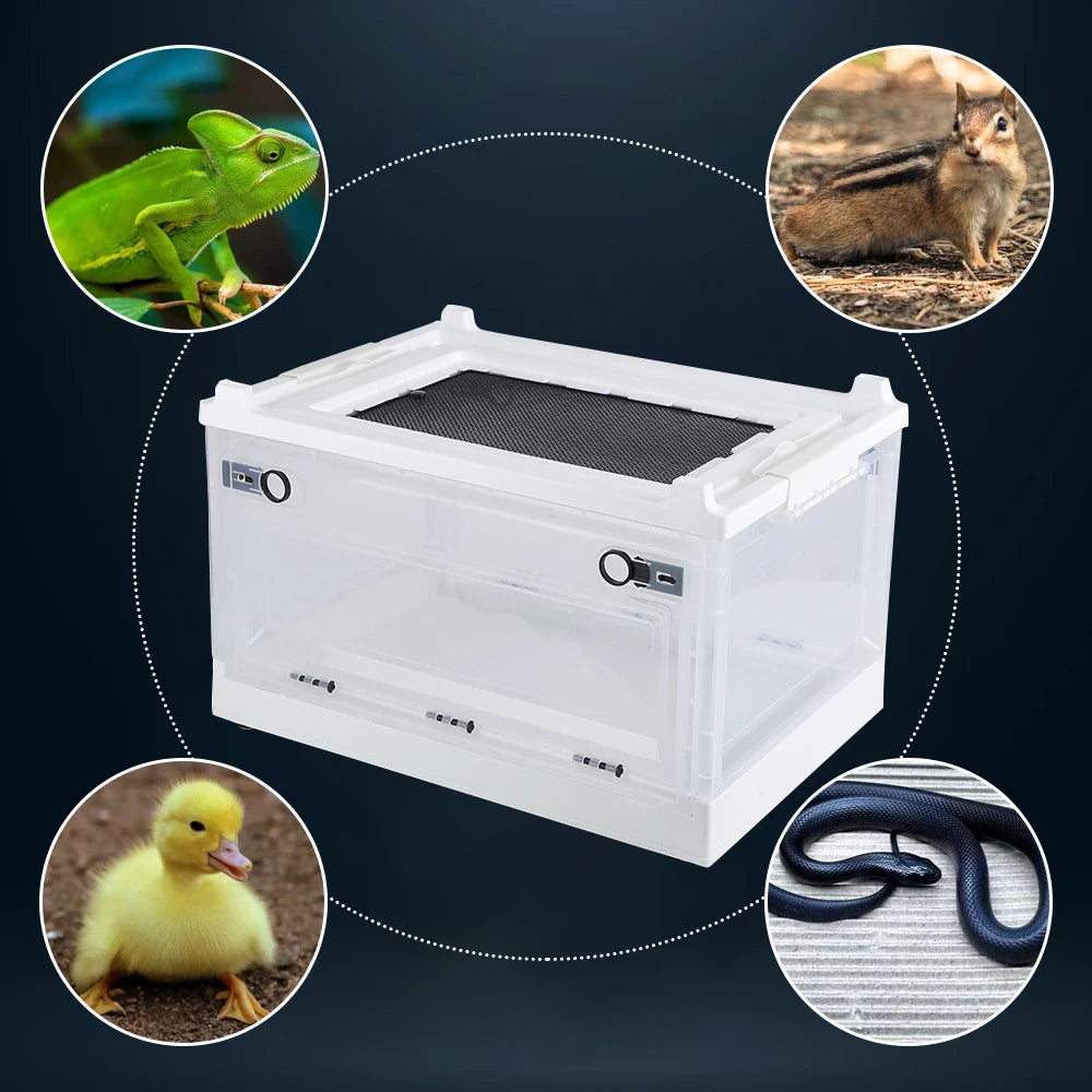 Stackable 51*36*30cm Pet Plastic Cage Front Opening Enclosure for Breeding Reptiles and Other Pets