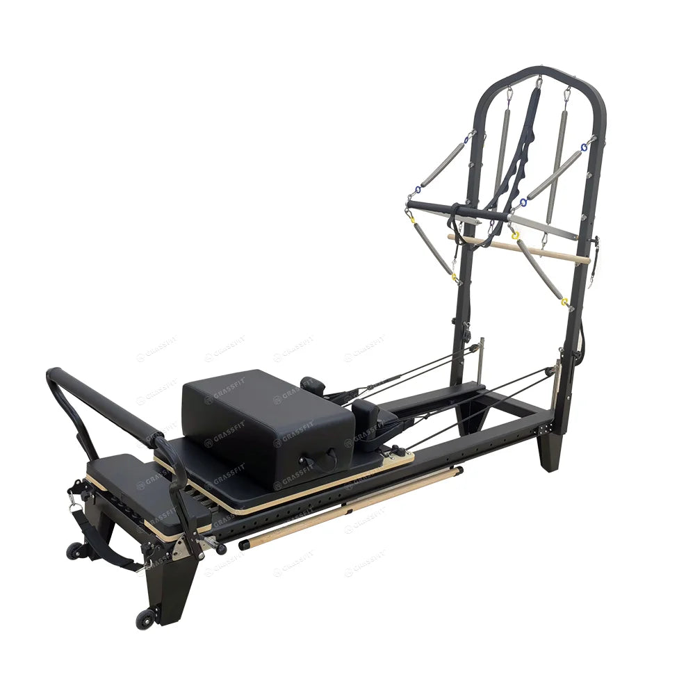 Daily Home or Gym Exercise Pilates Reformer with Half Trapeze Aluminum Alloy Bed Frame Equipment for Comfortable Workout