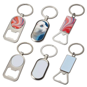 Round Zinc Alloy Thermal Transfer Blanks Carabiner Keychains Gift Keychains Light Weight Offset Printing Heat Press Compatible