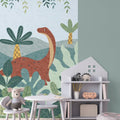 Germany Made Photo Wallpaper Murals for Kids' Bedroom Hospital Dinos Blue Green Non Woven Sound-Absorbing Removable Wall Mural
