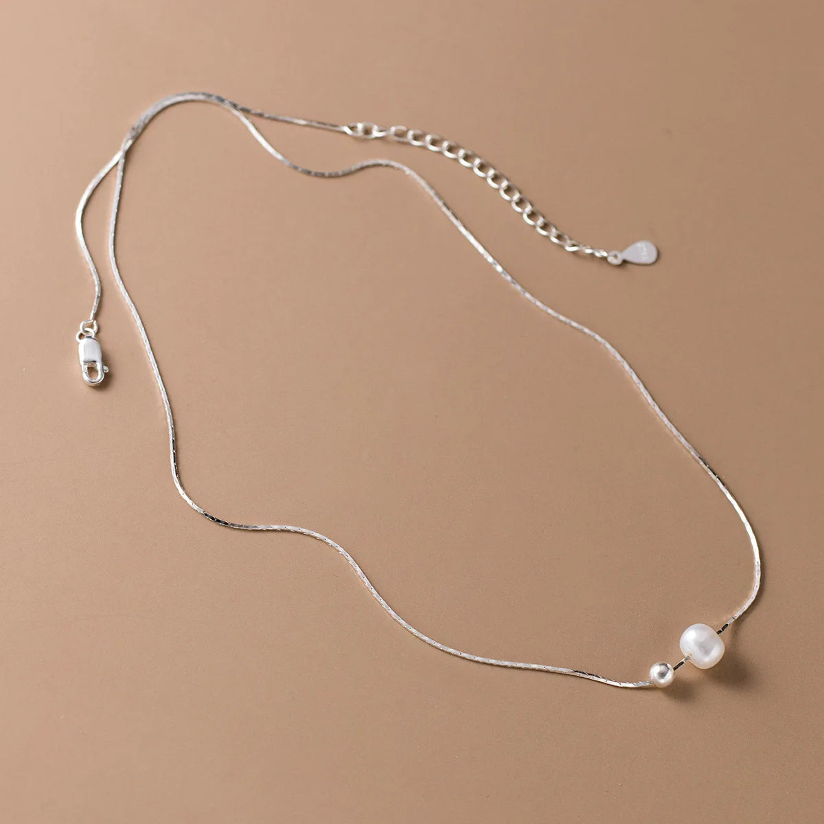 Low MOQ 925 sterling silver custom necklace with pearl wholesale