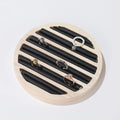 Hot Sale Wholesale Custom Logo Eco-friendly Flannel Ring Bamboo Wooden Tray Jewelry Earring Display Stand Jewelry Rack