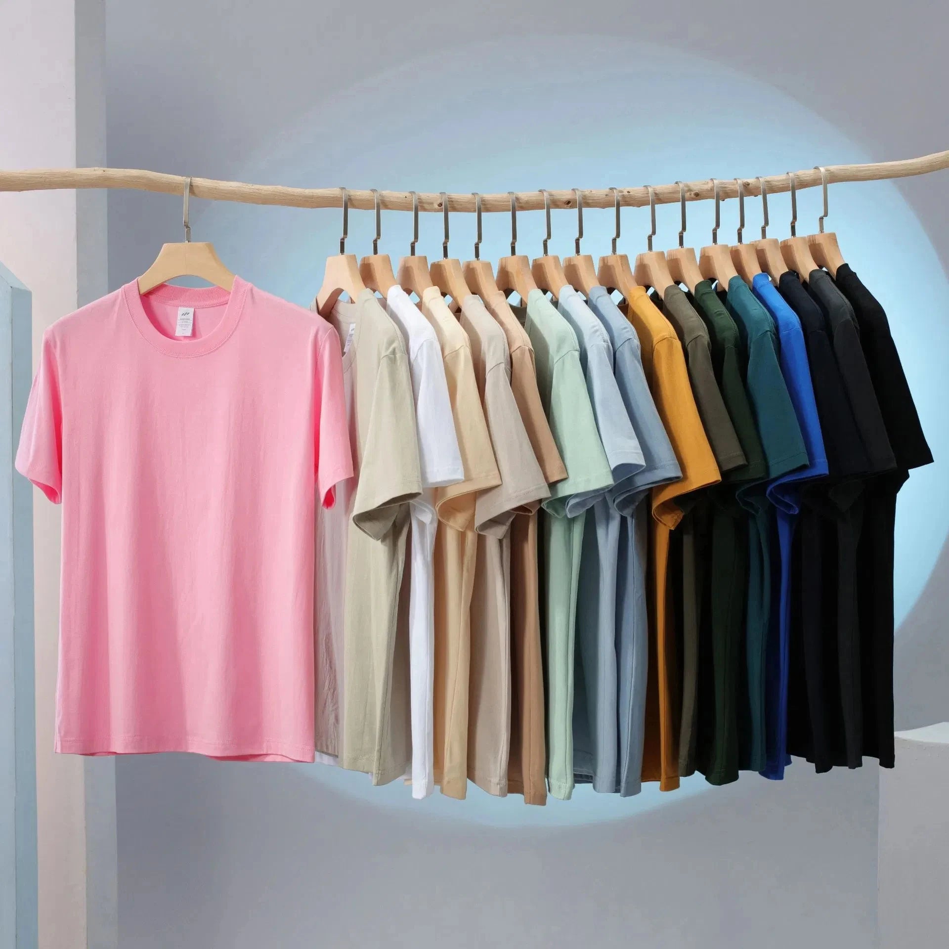 Wholesale Cheap 190G Pure Cotton T-shirt for Men Blank Round Neck Oversize Gym T-shirts Unisex