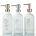Hot Stamping Hand Sanitizer Bottle White and Black Glass with Pump Sprayer Premium Surface for Convenient Use