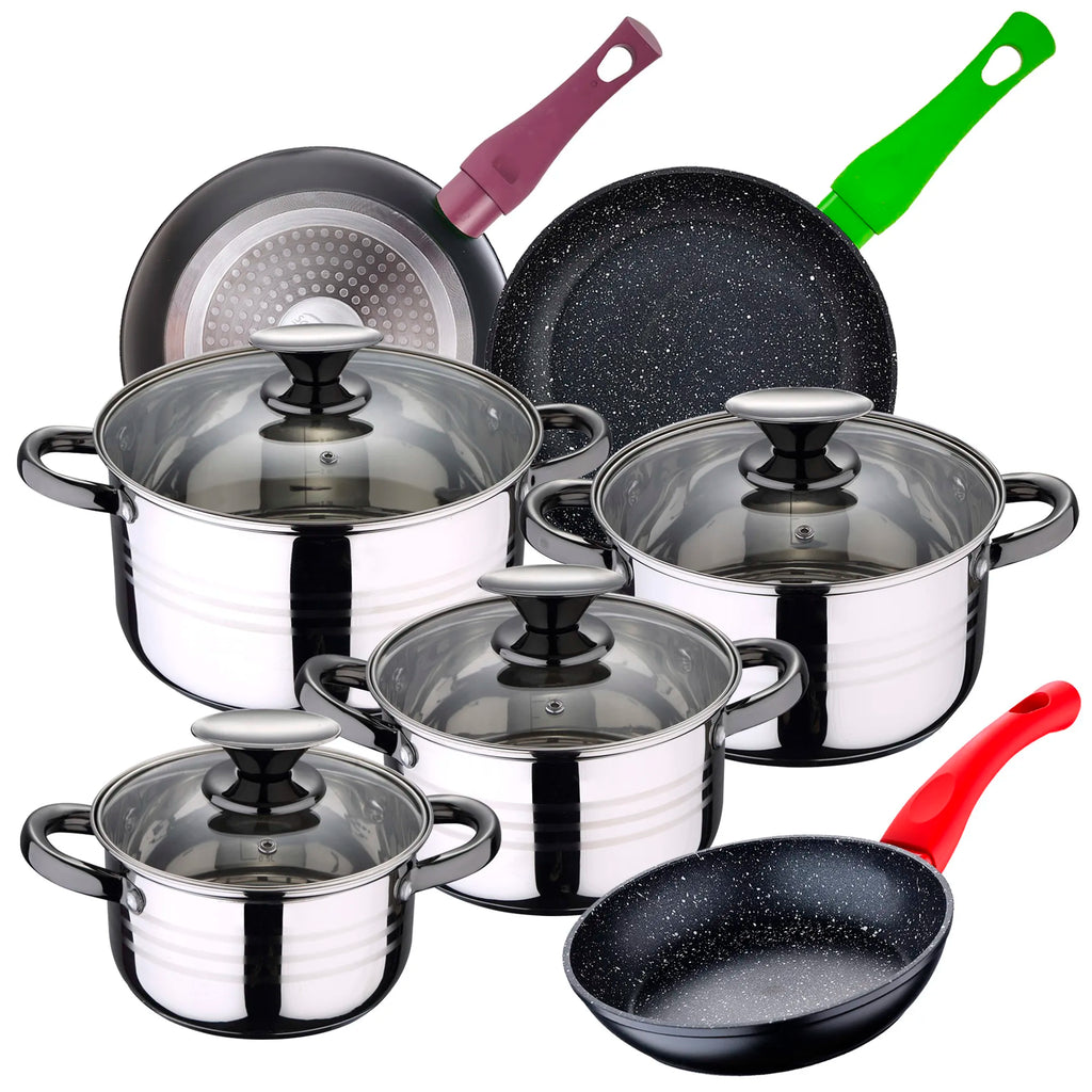SAN IGNACIO Dina 8-piece stainless steel cookware set with frying pans (20/24/28 cm) SAN IGNACIO Jolie forged aluminum