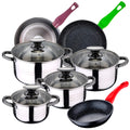 SAN IGNACIO Dina 8-piece stainless steel cookware set with frying pans (20/24/28 cm) SAN IGNACIO Jolie forged aluminum