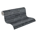 Made in Germany - Wallpaper rolls Stone Black Grey - Non Woven- Modern Wallpaper Stone Look for Walls - 1005 x 053 m