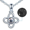 Customized 925 Silver Collarbone Chain 100 Languages Love You Projection Necklace Personalized Photo