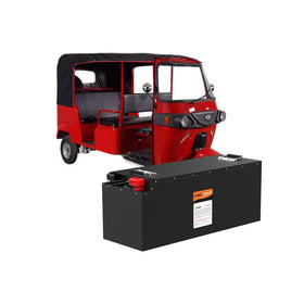 Long-Lasting 125Ah 76.8V Deep Cycle LiFePO4 Battery Tuktuk Passenger Transport X-Power 4000 Cycle Life LCD Display