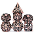 Wholesale Hollow Metal Dice Set D&D 7PCS Bronze Die with Metal Gift Case for DND Dungeons and Dragon Game