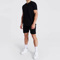 2025 Latest Summer Fashion Men's Casual Short Sets Elastic Waist T-shirt and Shorts Solid Color Print Breathable With OEM