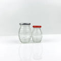 250g Glass Honey Jar Customized Mini Glass Kitchen Containers Honey Transparent Honey Bottle With Lids for Food Storage