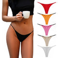 Hot Selling Womens Custom Cotton Thongs G String Panties Sexy Solid Low T Back Bikini Underwear 100% Cotton Waist Logo Wholesale