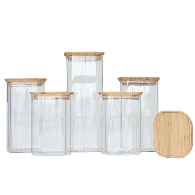 Food Storage Box Kitchen Storage Box Food Preservation Refrigerator Grain Sugar Nuts Glass  Fresh Pot Container