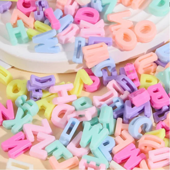 500g Mix Colorful Plastic English Letter Shape Beads for Jewelry Making 12mm Acrylic Alphabet Loose Beads Accessories