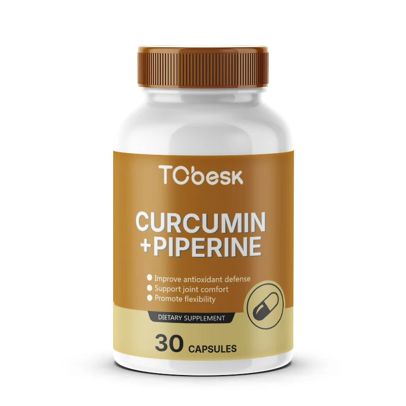 Hot Sell Support Joint Comfort Reduce Fatigue Vegan Capsules Supplements Manufacturer TCbesk Curcumin+Piperine Capsules