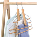 Unique Design Luxury Multi Function Space Saving Wooden Hanger