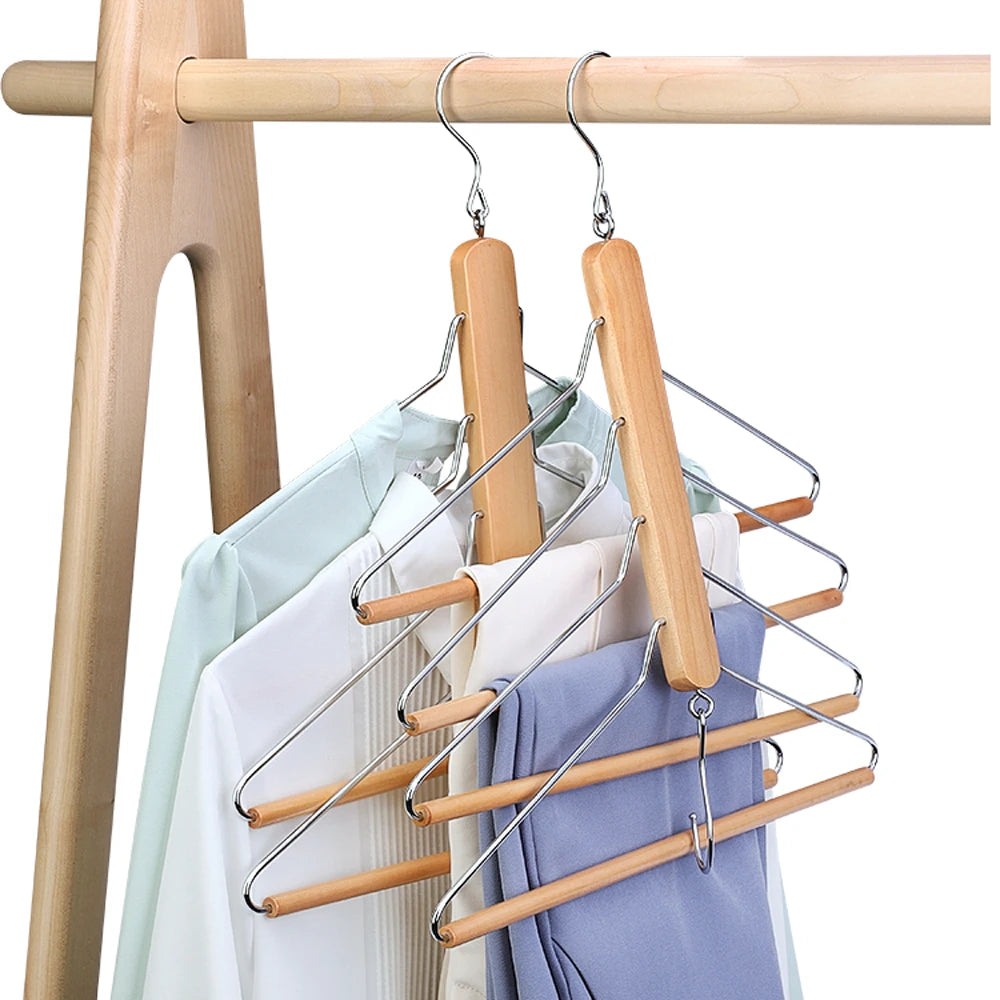 Unique Design Luxury Multi Function Space Saving Wooden Hanger