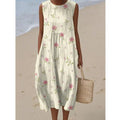 2025 Summer New Style Sleeveless Casual Printed Temperament Dress a Fresh Casual and Comfortable Dress