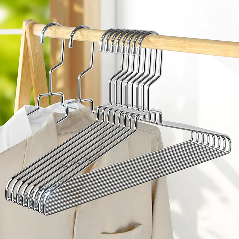 2-Piece Set Glossy Thick Stainless Steel Cloth Hanging Rack Metal Laundry Room Living Room Clothing Organizer Tools for Pants