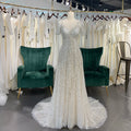 Jancember LSSG063 Shiny Short Sleeve Full of Sequins Bridal A-line Wedding Dresses