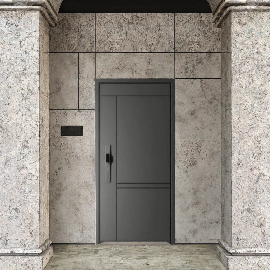 Custom Size High Security Steel Security Door with Anti-Theft Lock System Modern Design for Exterior House Entrance