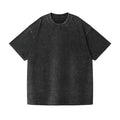 OEM custom logo embroidery printed design 230g washed batik distressed heavy cotton men's loose drop shoulder oversized t-shirt