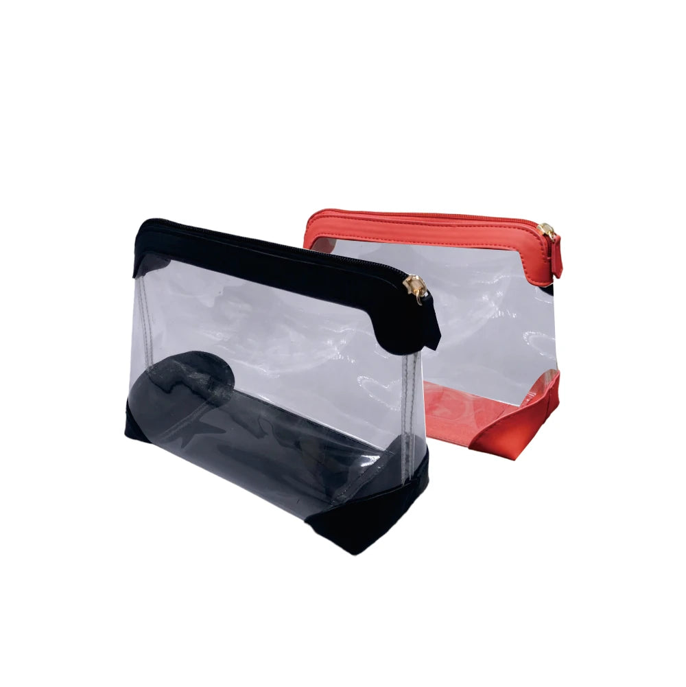 OEM Logo Printed Travel for PVC Cosmetic Bag Water-Proof PU Fashion Style Zipper Closure 23x17x10cm Women's MB Outdoor Sports