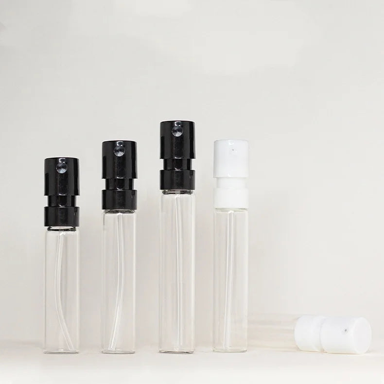 1.5ml 2ml Transparent Crimp Mini Perfume Bottle Cheap Glass Vial for Cosmetic Mist Spray Elegant Glass Bottles