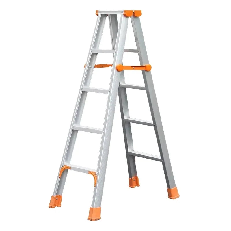 Dual-Sided Aluminum Alloy Folding Ladder Anti-Slip Multi-Purpose Household Double Attic Ladder