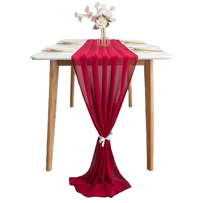 Wholesale Multicolor Gauze Table Runner Rectangular OEM Decorative Style Print Pattern for Banquet Party or Home Decor
