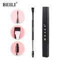 BEILI  Wholesale Luxury Double Head Flat Eyebrow Brush Eyelash Brush for Lining and Shaping Brow Single Makeup Brush