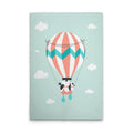Made in Germany Modern Hanging Nursery Hot Air Balloon Panda Wall Art Green White Stretcher Frame for Wedding Home Decor