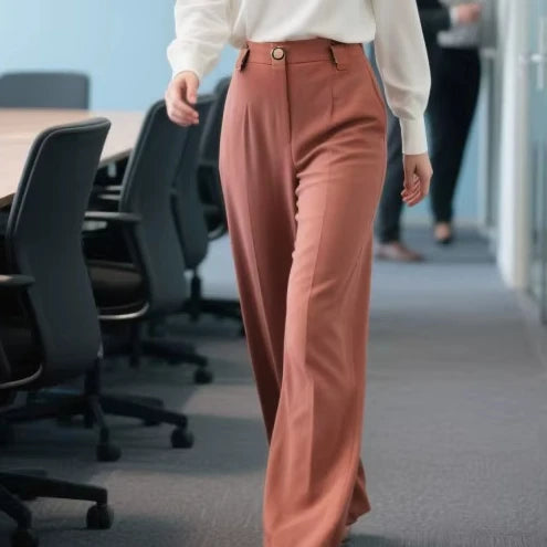 2026 Loose Business Suit Pants Breathable Comfortable Solid Color Eid Wholesale Wide-leg PantsTraditional Muslim Women
