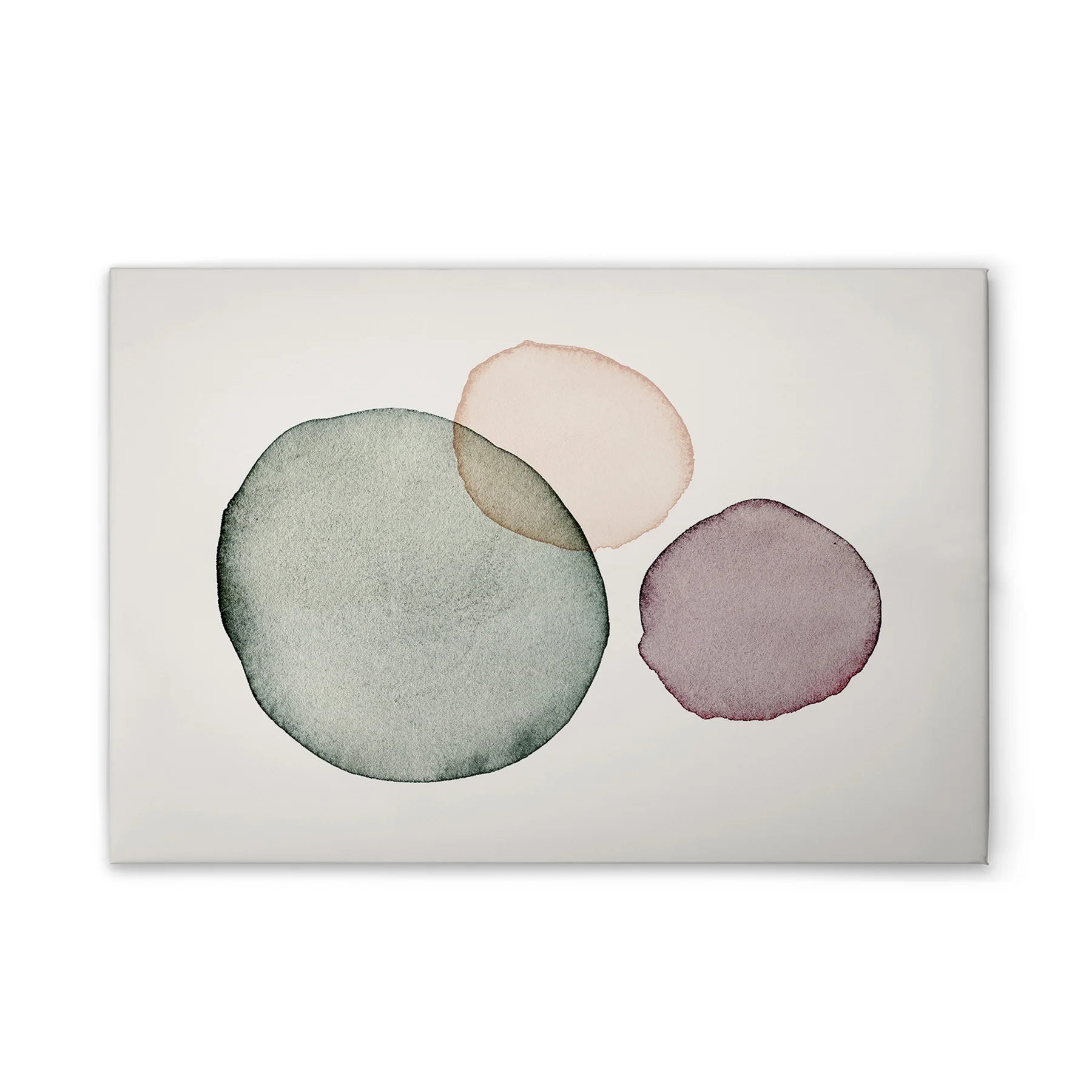 Made In Germany - Home Decor Canvas Picture Abstract Watercolour - Wall Mural In Colourful And Cream - Stretcher Frame Art