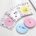 Multi-Color Cute Cartoon Creative Mini High-Definition Portable Travel Compact Pocket 70x70mm Skylark Single-Sided Metal Mirror