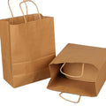 Custom Brown White Kraft Paper Shopping Bags with Biodegradable Material Handles for Clothing Shopping in Malls