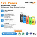 SINOTOP 20L 500d PVC Waterproof Dry Bags Sports Travel Hiking Swimming Outdoor Camping Waterproof Backpack Low MOQ Wholesale MegaBDM